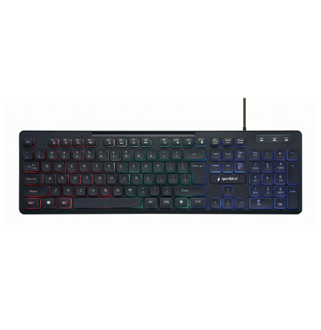 Gembird "Rainbow" Backlight Multimedia Keyboard KB-UML-02 Keyboard Wired US N/A Black