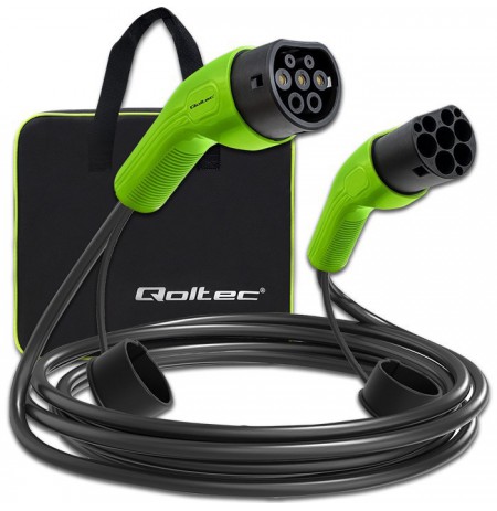 Qoltec 52473 EV Cable Type 2 for car charging | 400V | 11kW | 16A | 5m