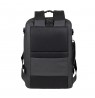 RIVACASE 8465 backpack for laptop 17.3" Tegel ECO, black, waterproof material, eco rPet, pockets for smartphone, documents,
