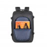 RIVACASE 8465 backpack for laptop 17.3" Tegel ECO, black, waterproof material, eco rPet, pockets for smartphone, documents,