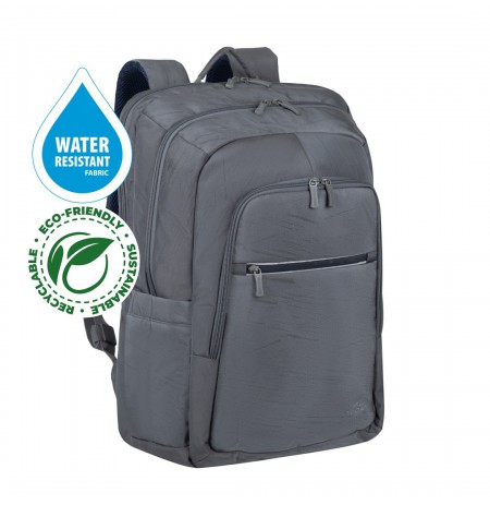 RIVACASE 7569 Laptop Backpack 17.3" Alpendorf ECO, grey, waterproof material, eco rPet, pockets for smartphone, documents,