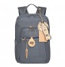 RIVACASE 7523 Alpendorf ECO 13.3-14" Laptop Backpack, grey, waterproof material, eco rPET, pockets for smartphone, documents,