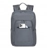 RIVACASE 7523 Alpendorf ECO 13.3-14" Laptop Backpack, grey, waterproof material, eco rPET, pockets for smartphone, documents,