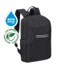 RIVACASE Alpendorf ECO 13.3"-14" laptop backpack, black, waterproof material, eco rPET, pockets for smartphone, documents,