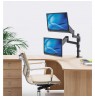 Manhattan TV & Monitor Mount, Desk, Full Motion (Gas Spring), 2 screens, Screen Sizes: 10-27", Black, Clamp or Grommet