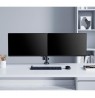 Manhattan TV & Monitor Mount, Desk, Full Motion (Gas Spring), 2 screens, Screen Sizes: 10-27", Black, Clamp or Grommet