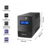 Qoltec 53980 Uninterruptible Power Supply | Monolith | 1000VA | 600W | LCD | USB | RJ45