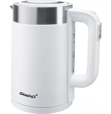 Steba WK 11 electric kettle 1.7 L 2200 W Stainless steel, White