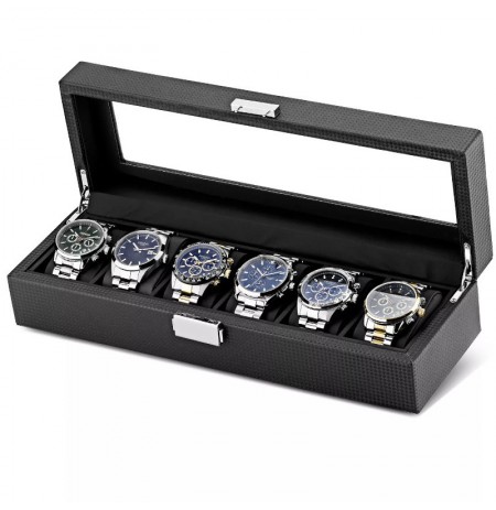 Laikrodžio saugojimo dėžutė PU Leather/ PU Carbon 6