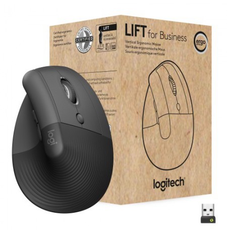 Pelė Logitech Lift for Business Dešinės rankos RD belaidis ryšys + Bluetooth Optinis