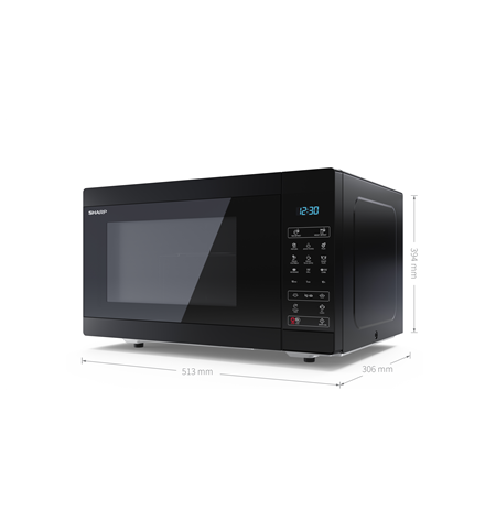Sharp | YC-MG81E-B | Microwave Oven with Grill | Free standing | 28 L | 900 W | Grill | Black