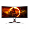 AOC CU34G2XP/BK 34inch 3440x1440 VA 180hz High adjustable Stand HDR400 Freesync Premium USB HUB 4x3.0 2xDP 2xHDMI