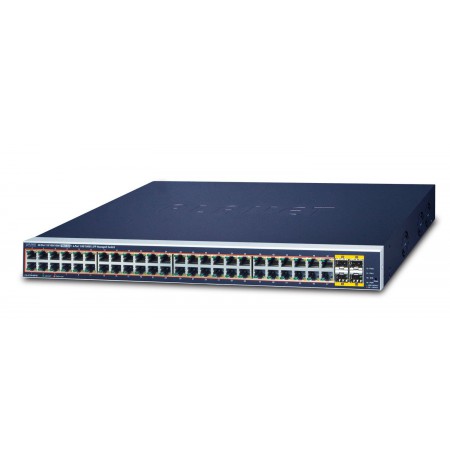PLANET GS-4210-48P4S network switch Managed L2/L4 Gigabit Ethernet (10/100/1000) Power over Ethernet (PoE) 1U Blue