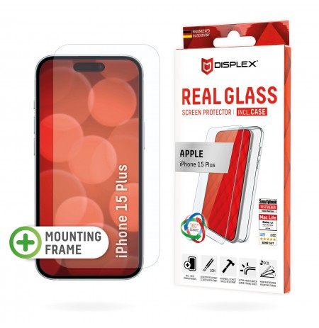 Apple iPhone 15 Pro Real 2D Glass + Case By Displex Transparent