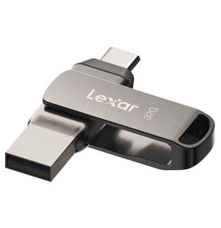 Lexar 2-in-1 Flash Drive | JumpDrive Dual Drive D400 | 32 GB | USB 3.1 | Grey
