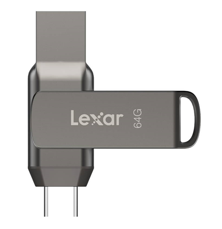 Lexar 2-in-1 Flash Drive | JumpDrive Dual Drive D400 | 64 GB | USB 3.1 | Grey