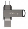 Lexar 2-in-1 Flash Drive | JumpDrive Dual Drive D400 | 64 GB | USB 3.1 | Grey