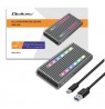 Qoltec 52272 Enclosure for drive M.2 SSD | SATA | NVMe | RGB LED | USB-C | 4TB
