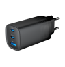 Gembird TA-UC-PDQC65-01-BK 3-port 65 W GaN USB PowerDelivery fast charger, black