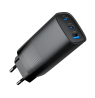 Gembird TA-UC-PDQC65-01-BK 3-port 65 W GaN USB PowerDelivery fast charger, black