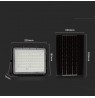 Solar LED projector V-TAC 15W Remote, AUTO, Timer, IP65 Black VT-120W 4000K 1200lm