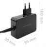 Qoltec 52387 GaN POWER PRO charger | 1xUSB-C | 90W | 5-20V | 3-4.5A | Black