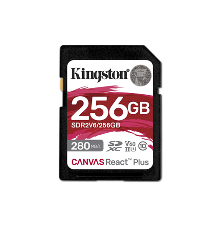 Kingston Canvas React Plus | 256 GB | SD | Flash memory class 10