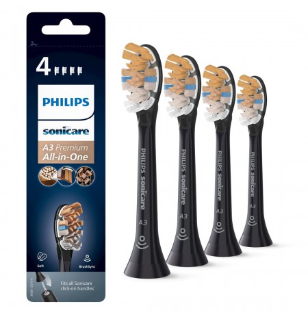 Philips A3 Premium All-in-One HX9094/11 4x Black sonic toothbrush heads