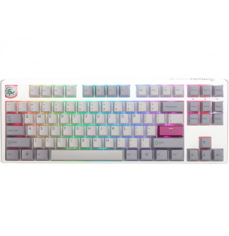 Ducky One 3 Mist Grey TKL Gaming Keyboard, RGB LED - MX-Silent-Red