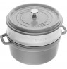 STAUB La Cocotte cast iron round pot with insert 40508-819-0 - 3.8 ltr. graphite