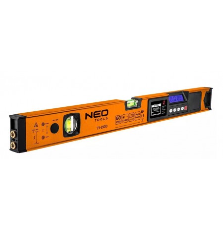 Neo Tools spirit level with electronic display and laser pointer 60 cm