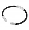Police Warren Black Leather With Stainless Steel Wing Logo Gents Bracelet PEAGB0033601