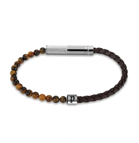 Apyrankė Police Twine Bracelet for Men Stainless Steel with beads and Leather PEAGB0012503