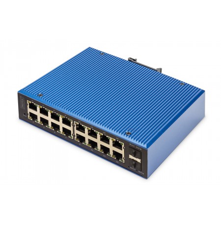 Industrial 16+2-Port Gigabit L2 managed Ethernet POE Switch 16 x GE RJ45+2 SFP Port,IEEE802.3at(30W)