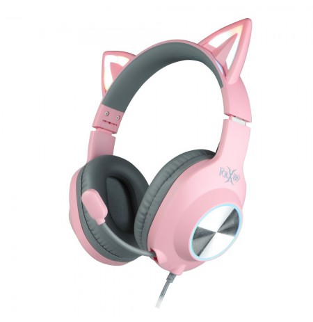 Foxxray Shining Cat Gaming Headset Wired Black/Pink