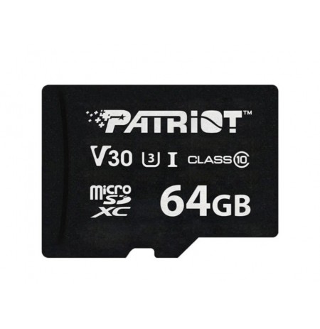 Patriot VX Series 64GB MicroSDXC V30 Class 10 UHS-I U3 4K UHD Memory Card PSF64GVX31MCX