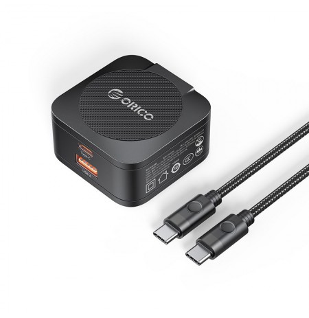 GaN network charger - Orico OR-65AC-EU-BK-EP | 65W, USB-A, USB-C