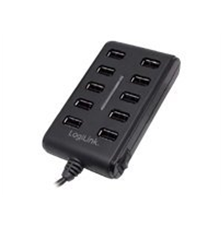 Logilink UA0125 USB Hub 10-Port USB2.0 with power adapter 3.5A, | Logilink