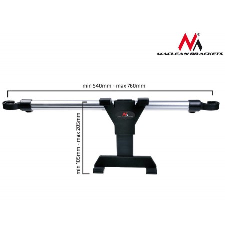 Maclean Brackets MC-657 Universal Headrest Car Tablet Holder, 7" - 10.1", Adjustable 360° Rotation