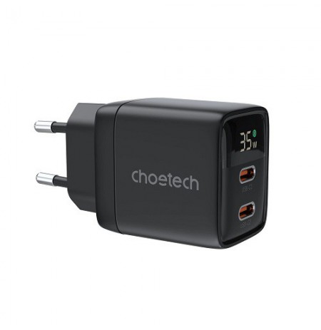 Kroviklis CHOETECH GaN 2xUSB Type-C: 35W, PD