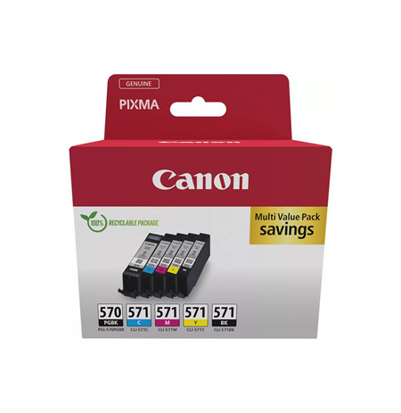 Canon PGI-570/CLI-571 Inkjet Cartridges Multipack PGBK/C/M/Y/K