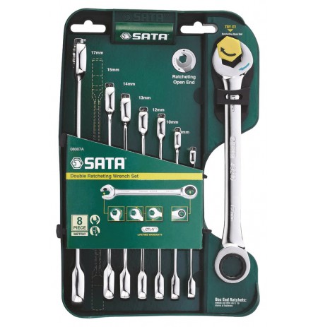 COMBINATION WRENCHES 8 pcs. DOUBLE RATCHET