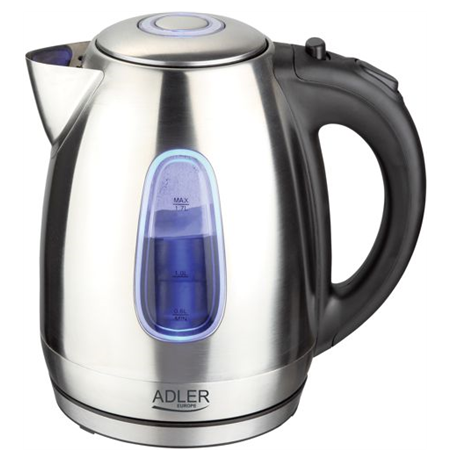 Adler AD 1223 Cordless Water Kettle, 1.7L, 2200W, Auto-off, Anti-calc filter