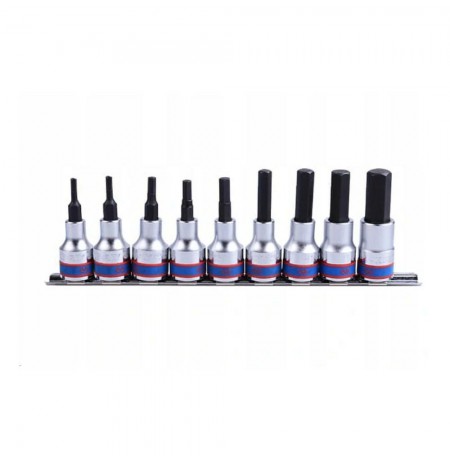 KING TONY HEX SOCKETS 1/2" LONG 9pcs. 4-17mm