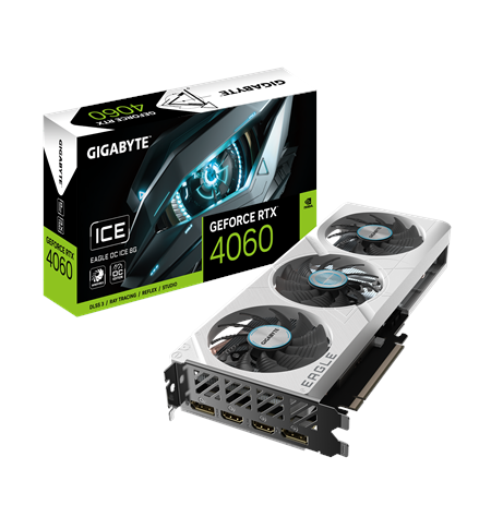 Gigabyte GV-N4060EAGLEOC ICE-8GD | NVIDIA | 8 GB | GeForce RTX 4060 | GDDR6 | Memory clock speed 2505 MHz