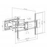 Maclean MC-482 TV Wall Mount Bracket for 60-120" Flat & Curved TVs up to 120kg Max. VESA 900x600 Swivel, Tilt and Rotate,