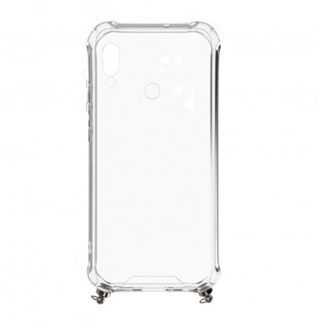 Xiaomi Redmi 7 Silicone TPU Transparent with Necklace Strap Silver
