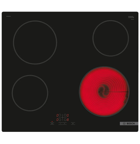 Bosch Hob | PKE61RBA2E | Electric | Number of burners/cooking zones 4 | Touch | Timer | Black