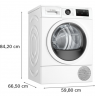 Bosch Dryer Machine with Heat Pump | WTU876IHSN | Energy efficiency class A++ | Front loading | 9 kg | LED | Depth 61.3 cm | Whi