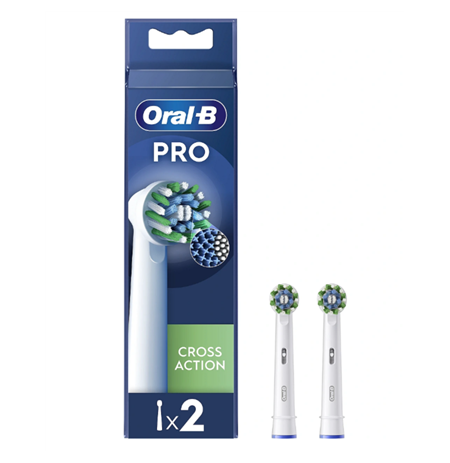 Oral-B | Replaceable toothbrush heads | EB50RX-2 Cross Action Pro | Heads | For adults | Number of brush heads included 2 | Whit